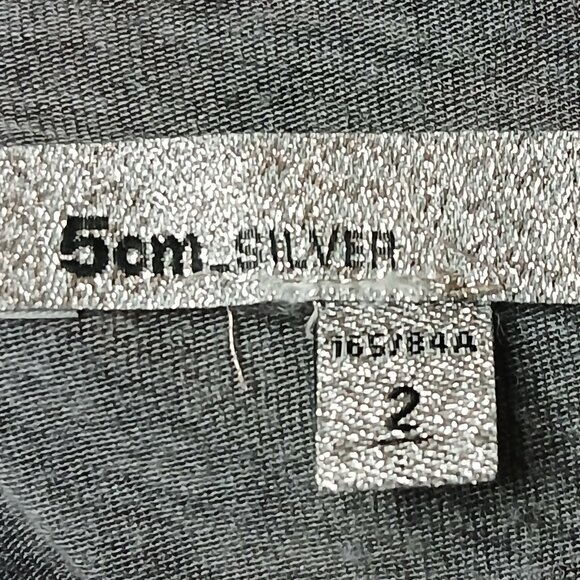 FIVE CM Silver Plaque Long Sleeve Tie Front Top Size 2 - Picture 7 of 8